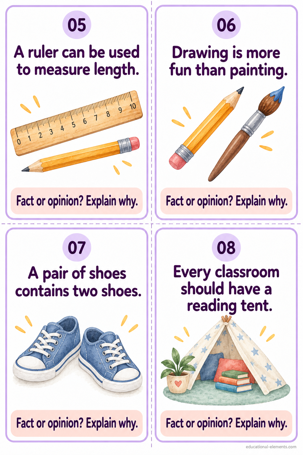 Fact and Opinion Cards 5-8
